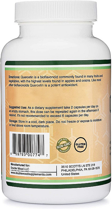 Кверцетин с бромелайном Double Wood Quercetin With Bromelain 1200 mg 120 capsules Луцк - изображение 3