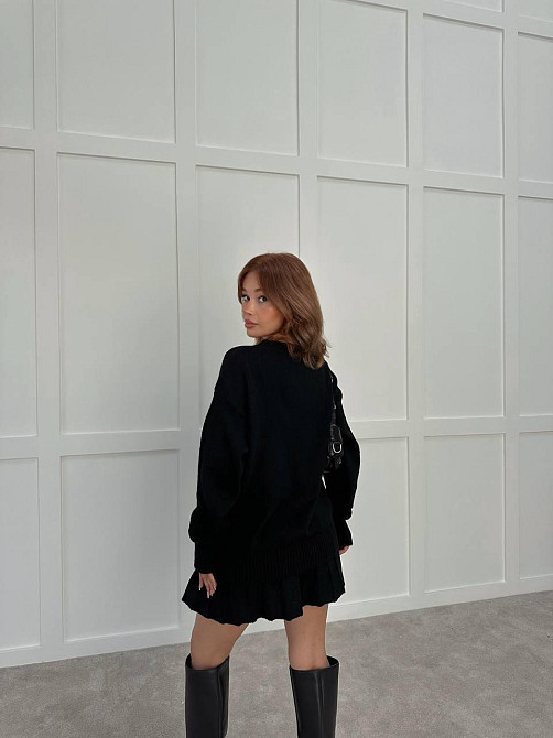 Женский вязаный костюм свитер оверсайз и стильная юбочка 70% Акрил 30% котон Одесса - изображение 3