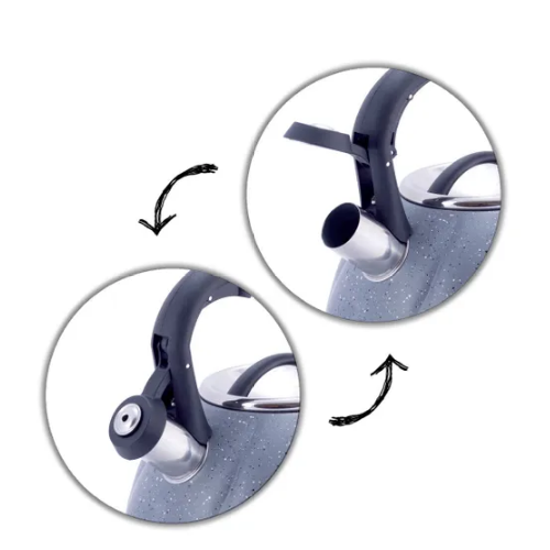 Чайник 3л нержавіюча сталь зі свистком з нейлоновою ручкою 1073GR KAMILLE Житомир - фото 4