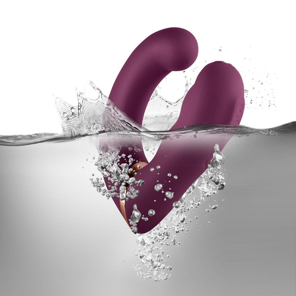 Двойной вибратор Rocks Off Gemini Burgundy, 2 мотора, по 10 режимов, сменное положение ручки Sex Aura Киев - изображение 9