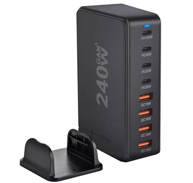 Сетевое зарядное устройство YMS-858 240W для GAN3 (1Type-C100W+3Type-C30W/4USBQC3.018W) Черный Винница - изображение 4