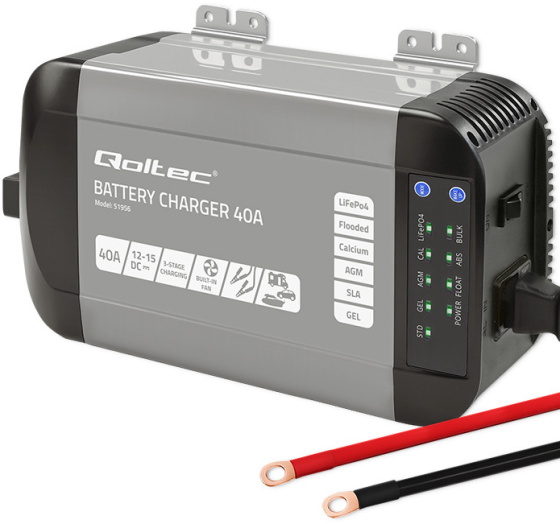 Зарядний пристрій для акумуляторів LiFePO4 AGM GEL SLA 40A 12V Qoltec (Польща) Київ