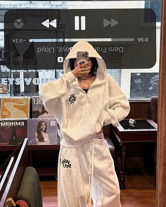 Женский теплый оверсайз костюм двойка Трехнитка на флисе Меланж Одесса - изображение 4