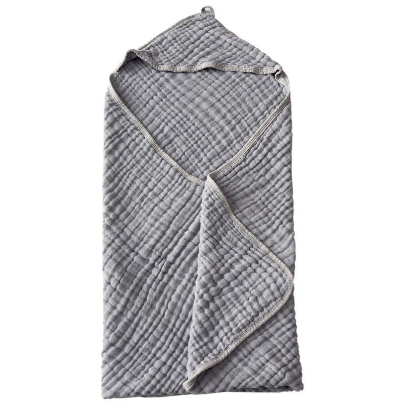 Детское полотенце с капюшоном Lovely Svi органический хлопок ( муслин) – 6-слойный, дышащий 80 x 80 Серый Киев - изображение 1