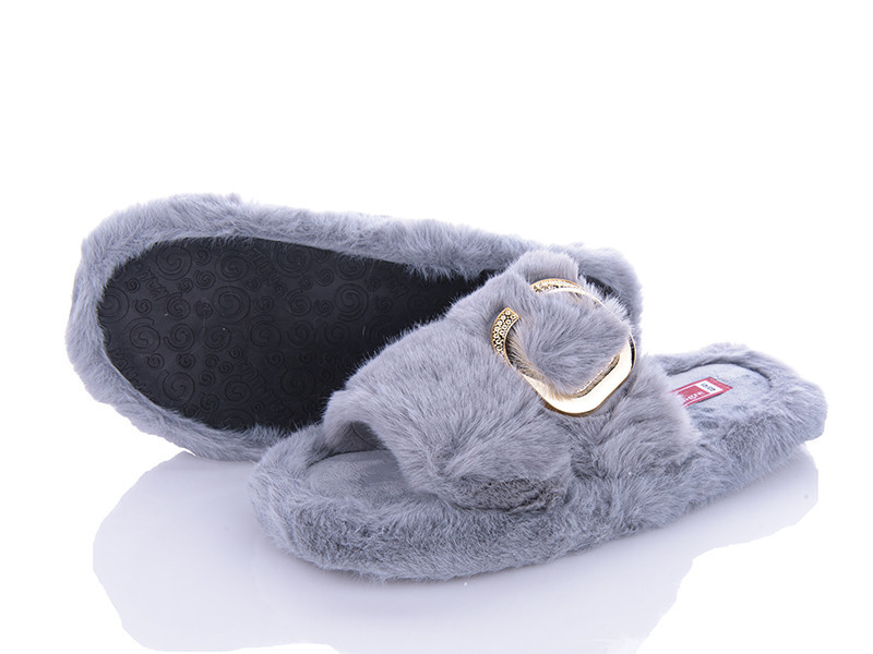 Жіночі кімнатні капці домашні хутряні Сірий Одеса - фото 6