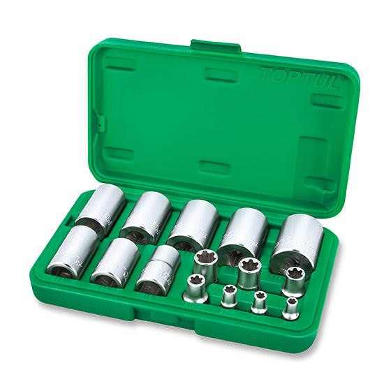 Набор головок Torx Plus EP 1/4", 3/8", 1/2" EP6-EP32 15ед. TOPTUL GAAI1501 Чернігів - фото 1
