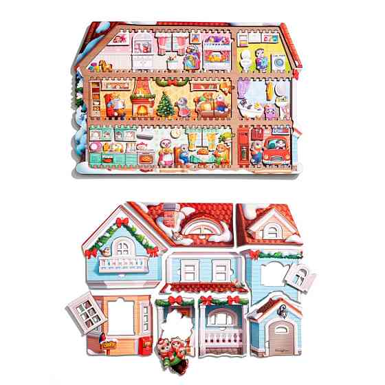 Пазл дитячий фігурний "Котячий дім" (ПСД248) PSD248, 88 елементів Вінниця