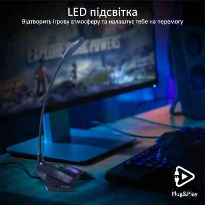 Мікрофон Vertux VertuMic-1 LED USB Black (vertumic-1.black) Вінниця