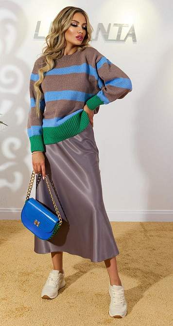 Стильний светр у смужку (46-48) Київ - фото 2