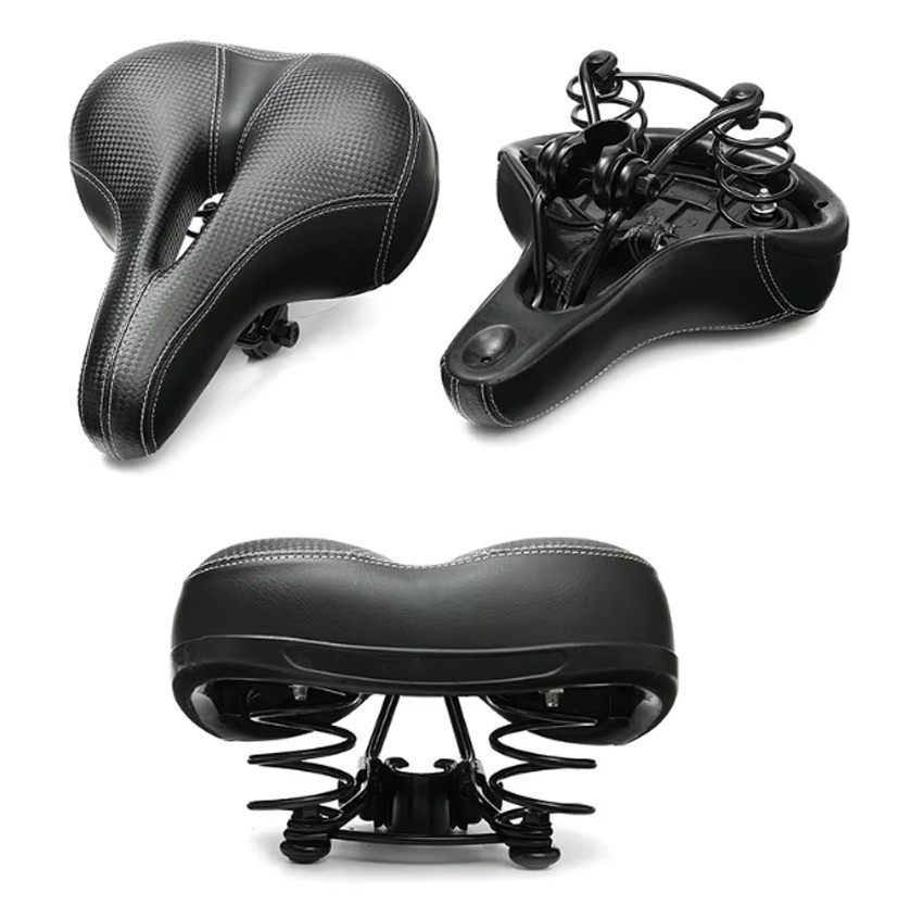 Седло для велосипеда на пружинах мягкое амортизирующее Черное 260*210 мм Бровары - изображение 5