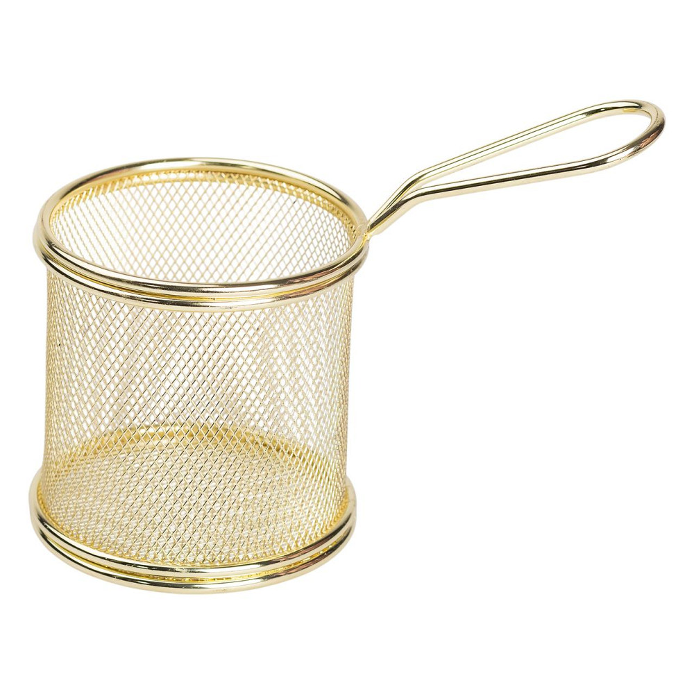 Кошик сервірувальний для картоплі фрі та снеків 9×9×9 см Золота HP-19-5-G Коломия - фото 3