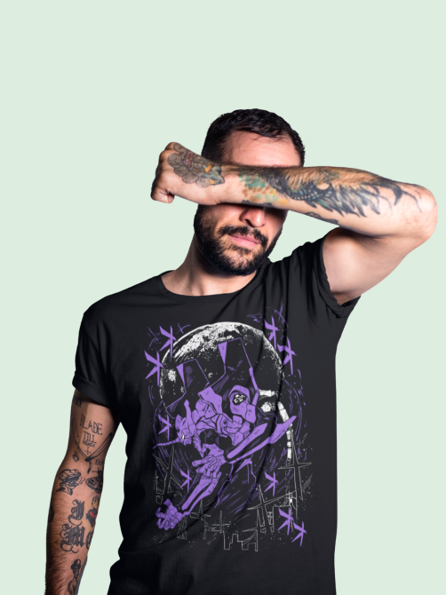 Футболка для мальчика аниме Евангелион оверсайз (рост от 165 до 180 ) Черний AnimeJ0575m Днепр - изображение 4