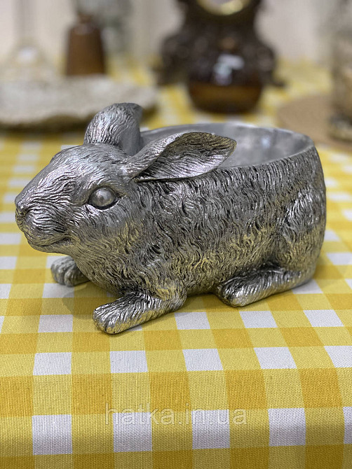 Підставка під ключі прикраси декор срібло "Зайчик" 23,7*13*11,2 см Київ - фото 1