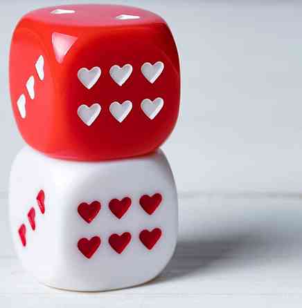 Гральні кубики з сердечками 2,5 см, набір 2 шт, романтичні кубики для гри Київ