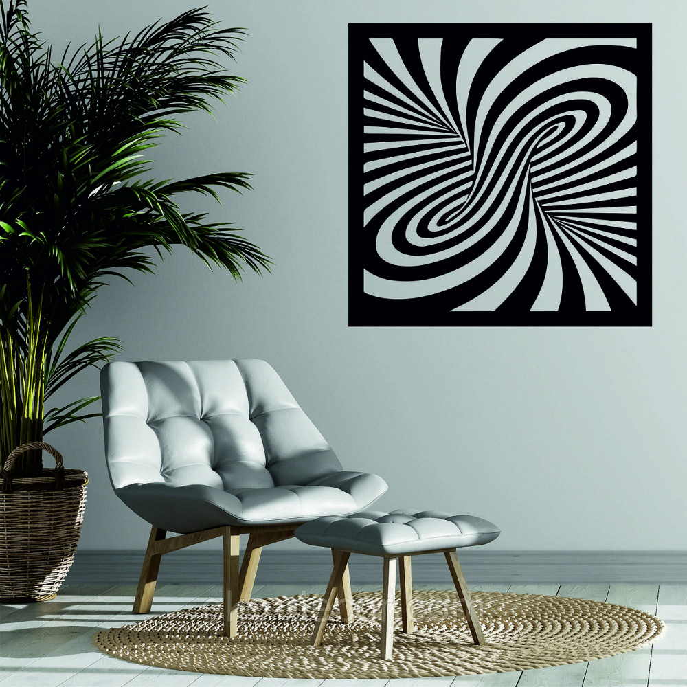 Декоративное настенное Панно «Иллюзия», Декор на стену 70*70 см, Черный Киев - изображение 2