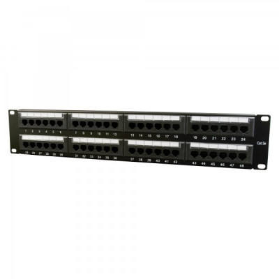 Патч-панель 19" 48xRJ-45 UTP cat.5е, 2U, тип 110 Cablexpert (NPP-C548CM-001) Вінниця - фото 1