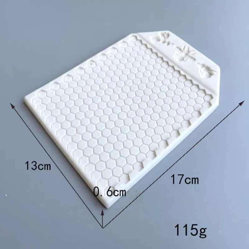 Молд силиконовый Пчела и соты 13 на 17 см серый Киев - изображение 2