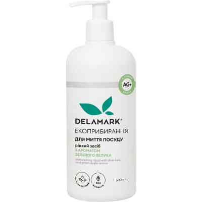 Засіб для ручного миття посуду DeLaMark з іонами срібла Зелене яблуко 500 мл (4820152331021) Вінниця