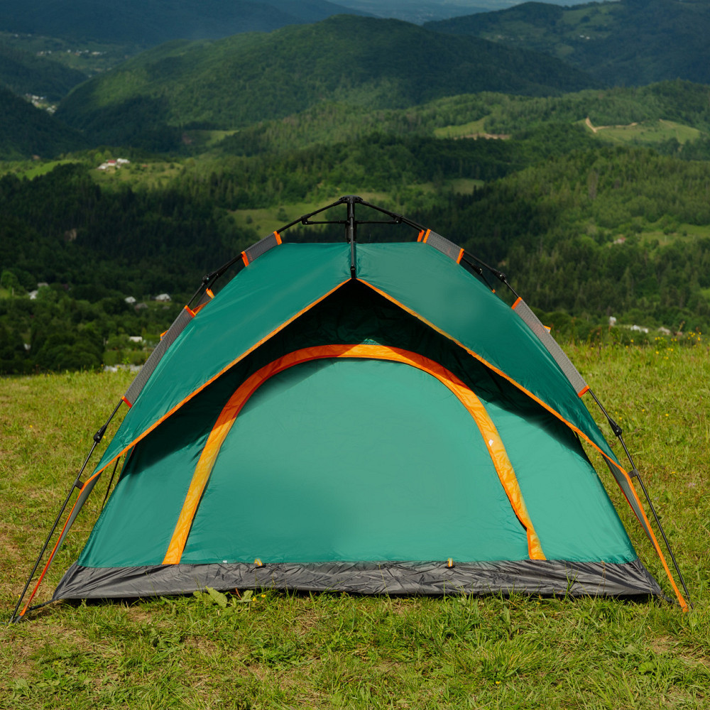 Намет автоматичний двомісний 200*230*130 см водонепроникний зелена LU015GR Київ - фото 2