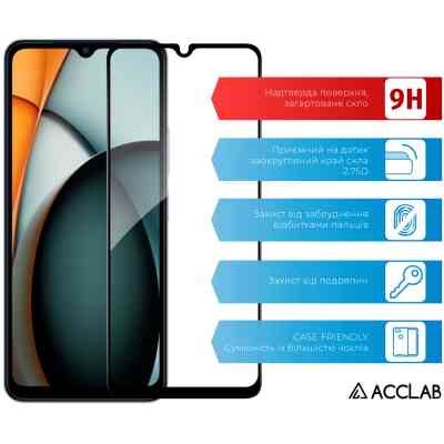 Стекло защитное ACCLAB Full Glue Xiaomi Redmi A3 Black (1283126591327) Винница