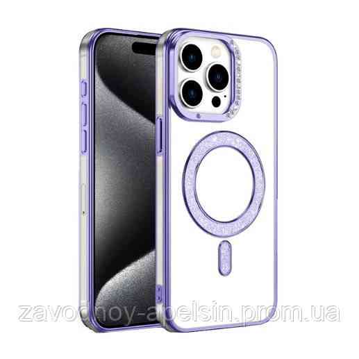 Iphone 15 Pro Max Чехол магнит Стразы Diamond (фиолетовый) Одесса