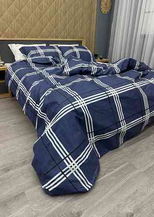 Комплект постельного белья, Decorator Kelso Евро 200х215 синий с белым (88-019) Киев