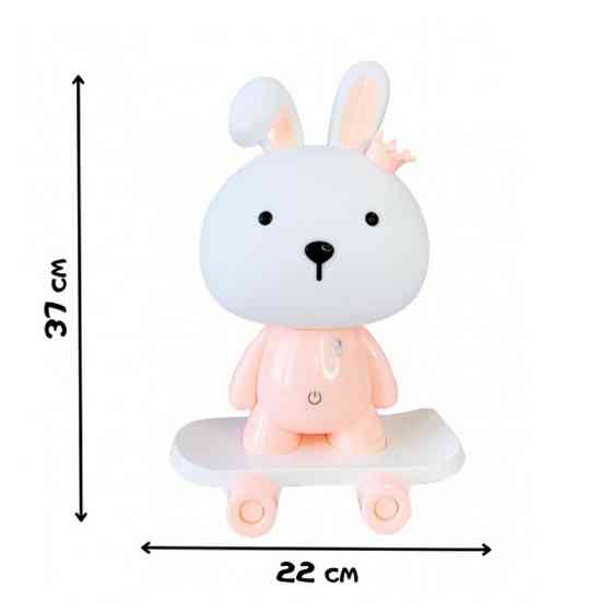 Нічник дитячий «Зайчик на скейті» MGZ-1407(Pink) живлення від USB Вінниця