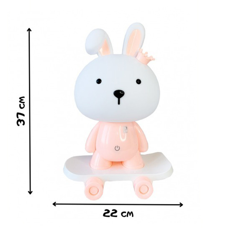 Нічник дитячий «Зайчик на скейті» MGZ-1407(Pink) живлення від USB Вінниця - фото 2