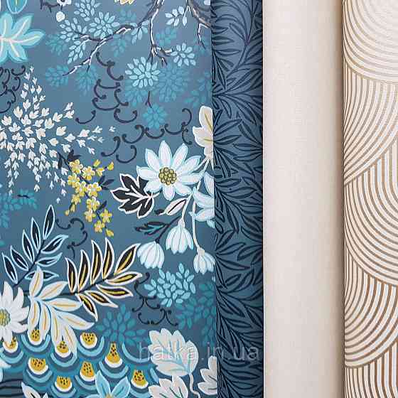 Обои флизелиновые эко Rasch Salisbury 0.53х10 цветы полевые листья серые розовые бежевые черные на сером Киев