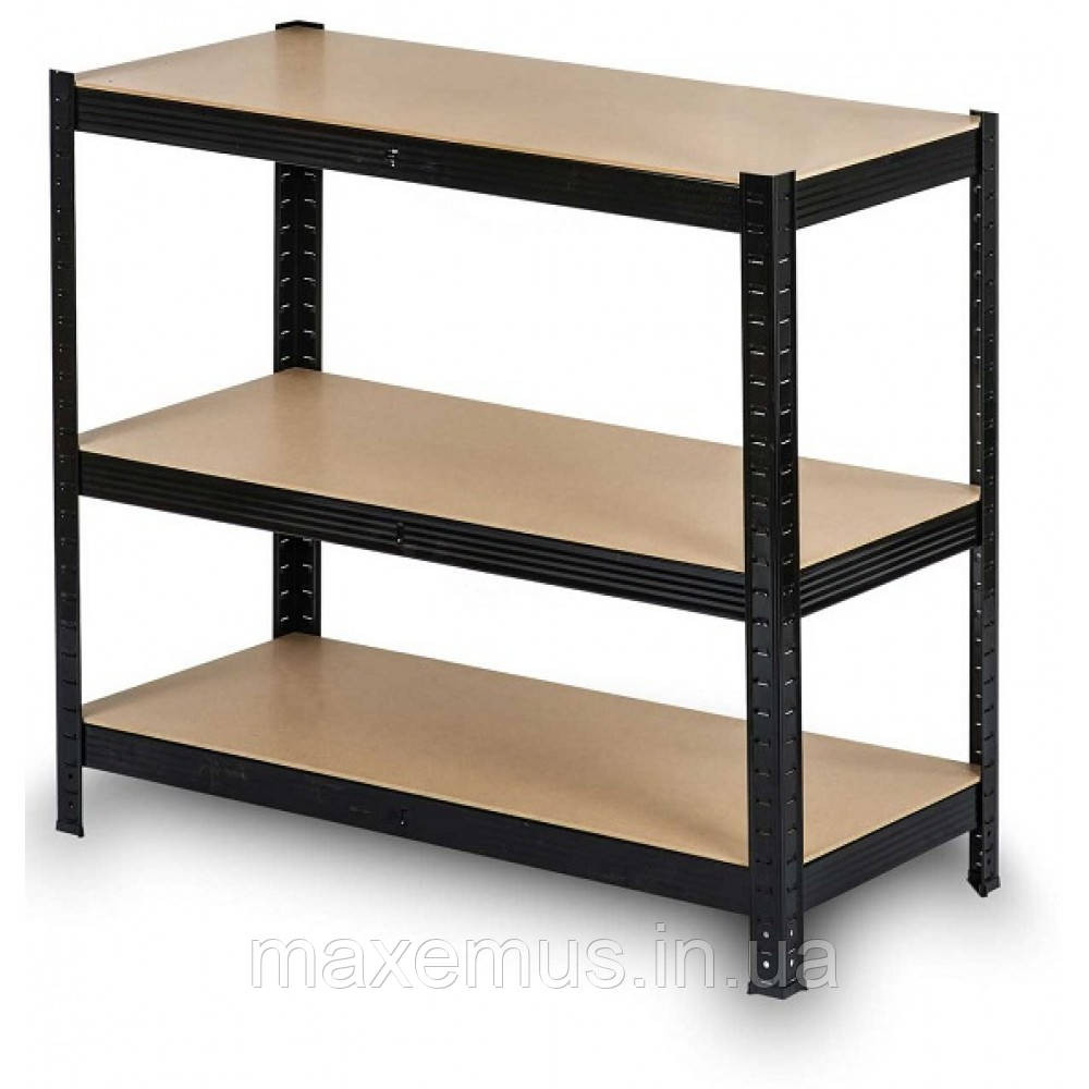 Металевий стелаж для складу, гаража і дому 180х90х40 міцний стелаж з полицями розбірний чорний Мостиська - фото 10
