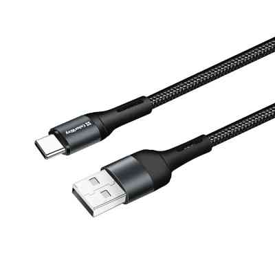 Дата кабель USB 2.0 AM to USB-C 1.0m nylon black ColorWay (CW-CBUC045-BK) Винница