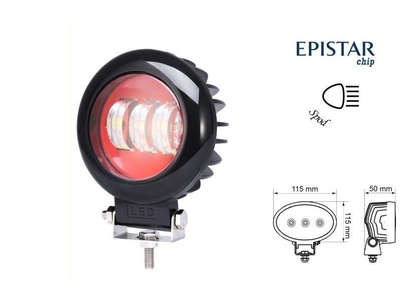 Світлодіодна фара AllLight 30W (B) 3chip spot 9-30V КРУГЛАЯ (RED) Харків - фото 3