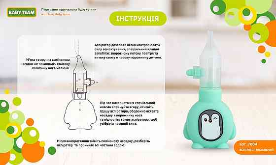 Аспиратор назальный 0+ Baby team Бирюзовый Кривой Рог