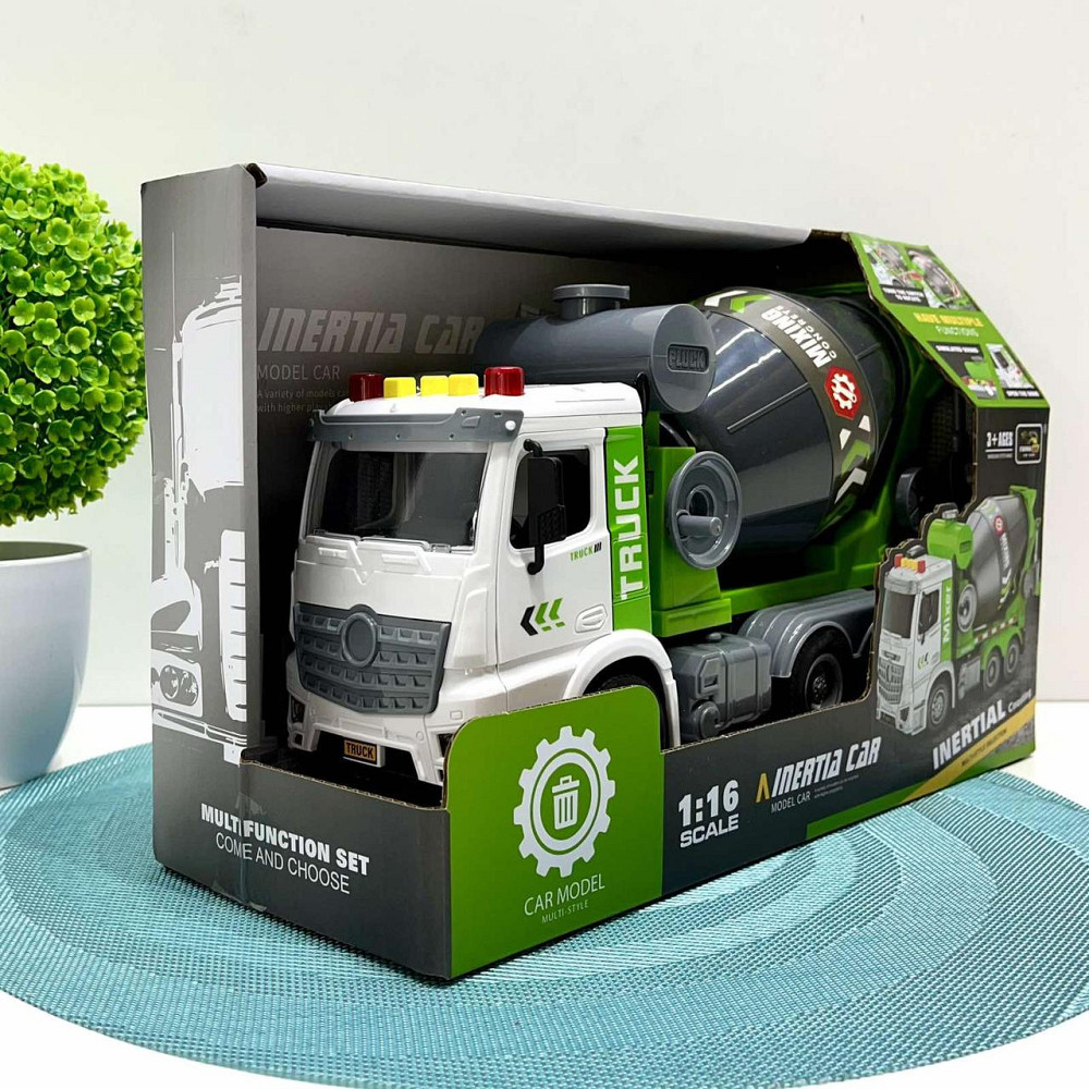 Спецтехніка Бетонозмішувач світло звук рухомі деталі масштаб 1:16 Зелений (ZH 812-1) Чернігів - фото 8