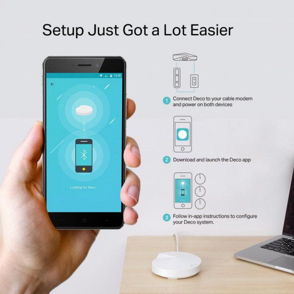 Система WiFi TP-LINK Deco M5 3 pcs, AC1300, 1xGE LAN, 1xGE WAN, MESH, MU-MIMO, Beamforming (DECO-M5-3-PACK) Київ - фото 6