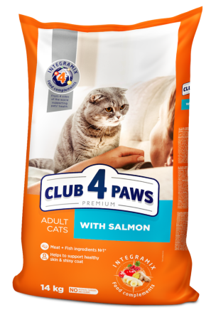 Сухий корм для котів Club 4 Paws Клуб 4 лапи з лососем 1 кг (на вагу) Вінниця