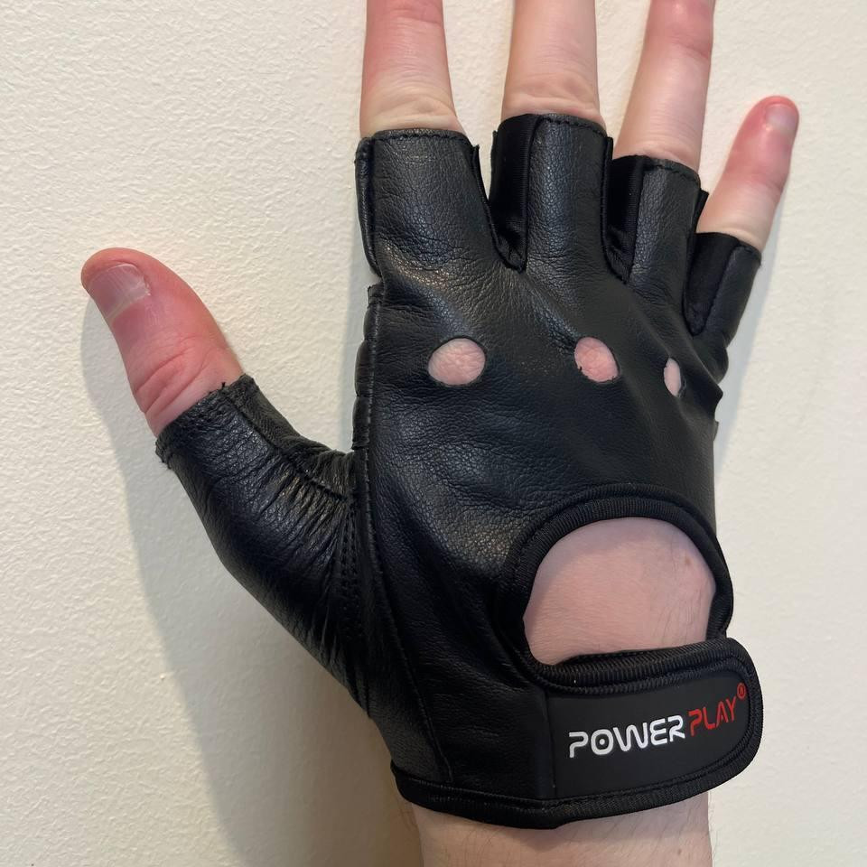 Рукавички спортивні для фітнесу та тренувань у залі чорні PowerPlay 1572 розмір М Київ - фото 6
