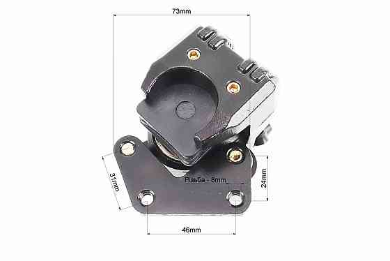 Гальмівний супорт передньої системи (однопоршневий)+колодки, чорний Киев