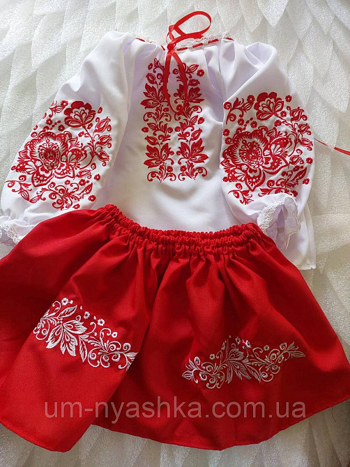 Костюм вышиванка красный для девочки від 146 до 158 Кривой Рог - изображение 1