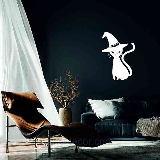 Декоративне настінне Панно «Кіт», Декор на стіну 70*48 см, Білий Київ