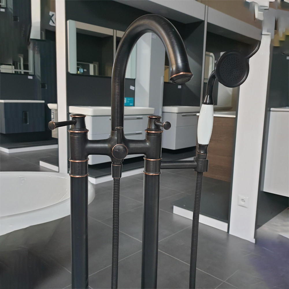 Смеситель для ванны напольный Imprese Podzima Zrala ZMK02170806 черный / бронза Киев - изображение 9