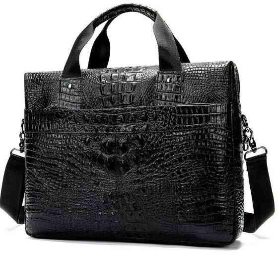 Сумка для ноутбука с тиснением под рептилию Vintage 14718 Черная Киев