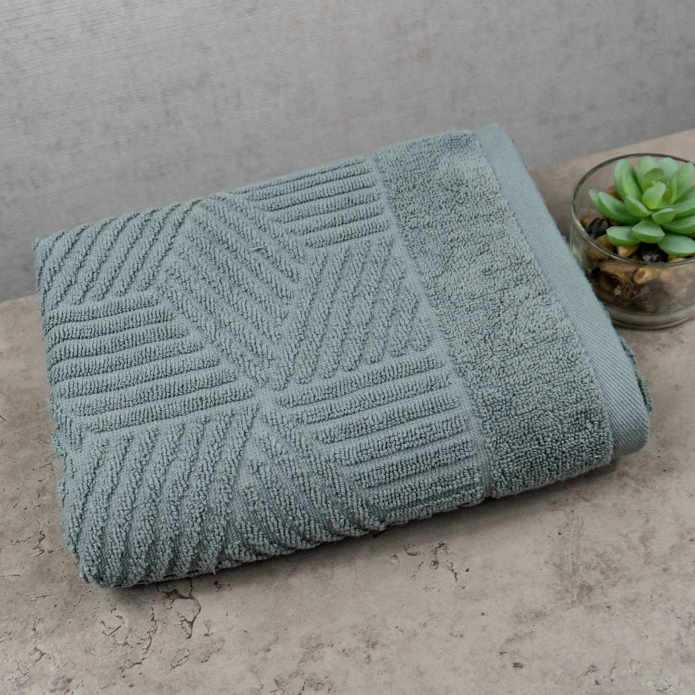 Комплект махрових рушників Уельс 3шт GM Textile 50х90см, 50х90см, 70х140см 500г/м2 (Темно-М'ятний) Суми - фото 2