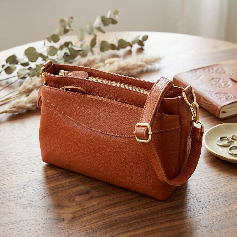 Жіноча сумка з натуральної шкіри з формостійким дном Vintage 22983 Коричневий Київ - фото 11