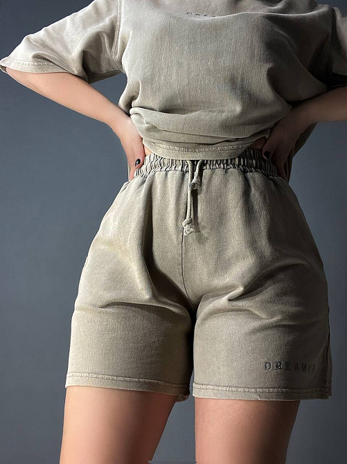 Костюм женский Pepper&mint 25-02 варёный тай-дай футболка и шорты с вышивкой бежевый, бежевый, M Киев - изображение 13