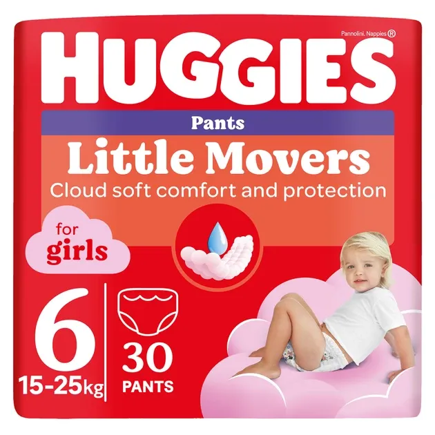 Підгузки-трусики Huggies Little Movers/Pants 6 (15-25 кг) Jumbo для дівчаток 30 шт Київ - фото 1