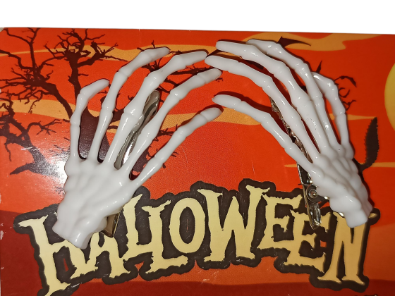 Набір 2 шпильки пальці скелету для волос на Хелловін білий Київ