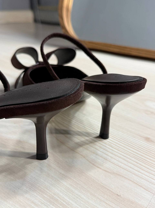 Туфлі жіночі Meideli F566-54 slingback човники з бантом екозамша коричневі, 37, 23,5 см Київ - фото 6
