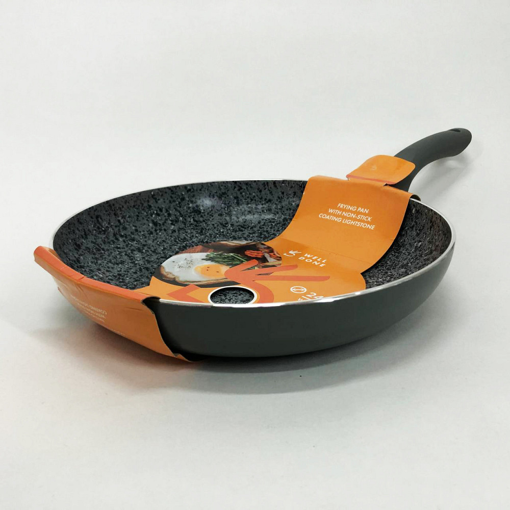 Литая сковорода с антипригарным покрытием Well Done WD-1024B 24 см, Легкая в использовании сковорода TC-93 Львов - изображение 6