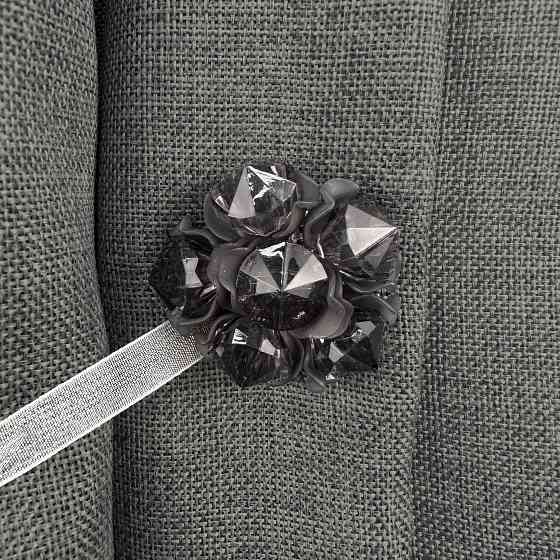 Магніти для штор і гардин Квітка набір 2 шт Чорний (81-310) Київ